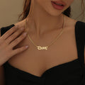 Gothic Name Necklace w/ Cuban Chain | Necklaces by DORADO