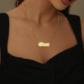 Gothic Outline Name Necklace w/ Cuban Chain | Necklaces by DORADO