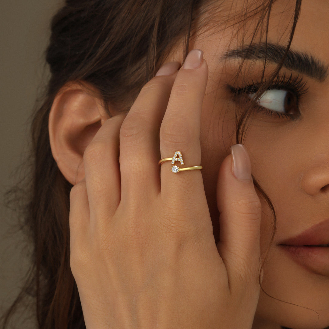 Iced Initial Ring | Ring by DORADO