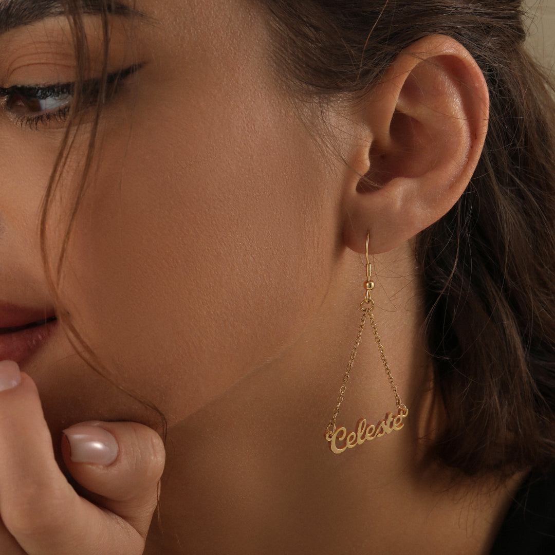 Name Dangle Earrings | Earrings by DORADO