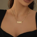 Block Name Necklace w/ Cuban Chain | Necklaces by DORADO