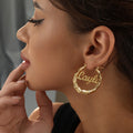 Bamboo Name Hoop Earrings | Earrings by DORADO