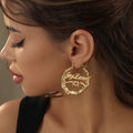 Heart Outline Bamboo Name Hoop Earrings | Earrings by DORADO