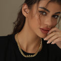 Initials Choker w/ XL Cuban Chain | Necklaces by DORADO