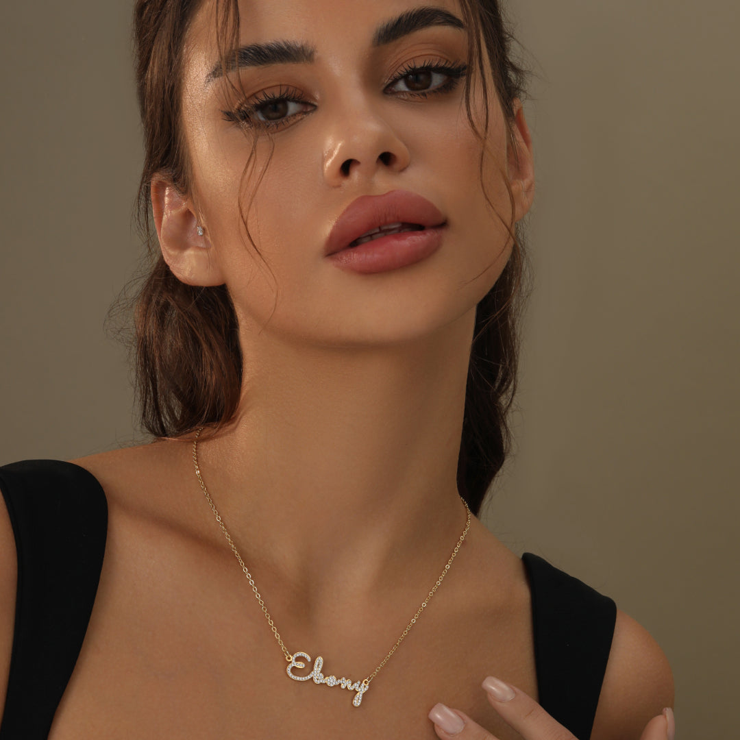 Script Iced Name Necklace | Necklaces by DORADO