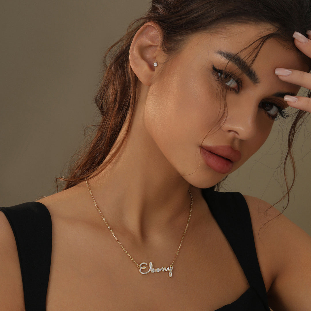 Script Iced Name Necklace | Necklaces by DORADO