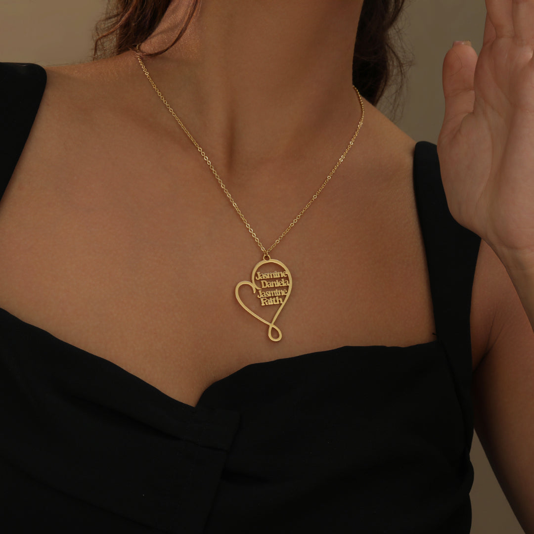 Family Name Heart Necklace | Necklaces by DORADO