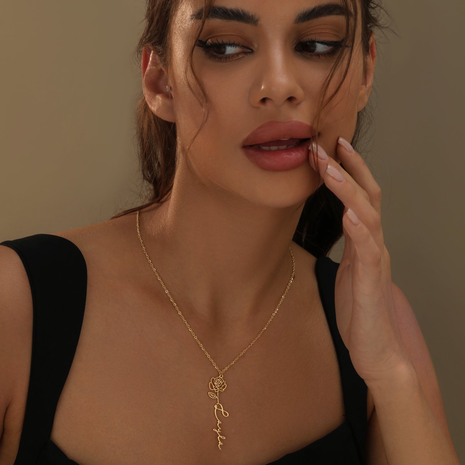 Birth Flower Name Necklace | Necklaces by DORADO