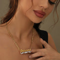 Double Plated Triple Heart Name Necklace w/ Cuban Chain | Necklaces by DORADO