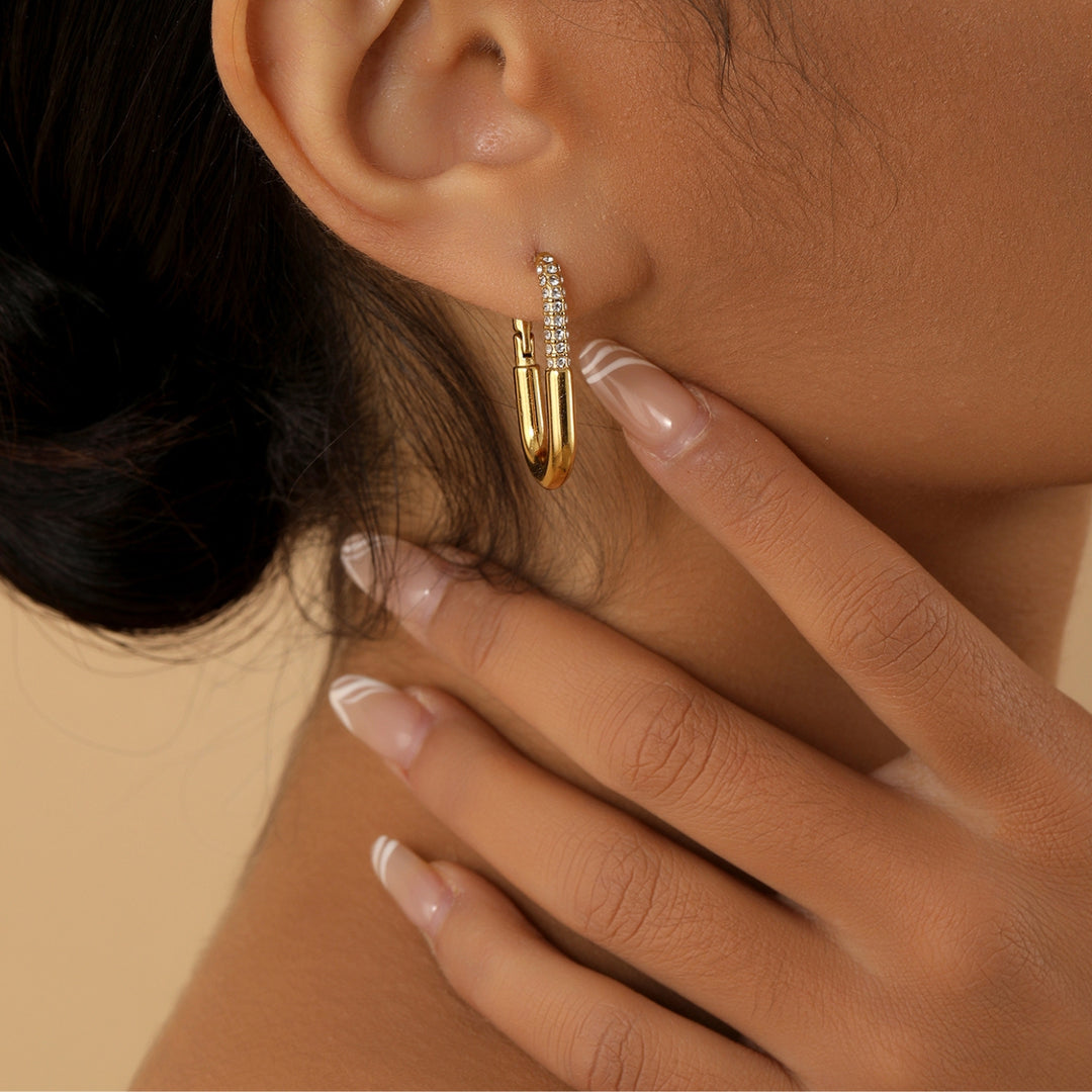Iced Paperclip Hoop Earrings | Earrings by DORADO