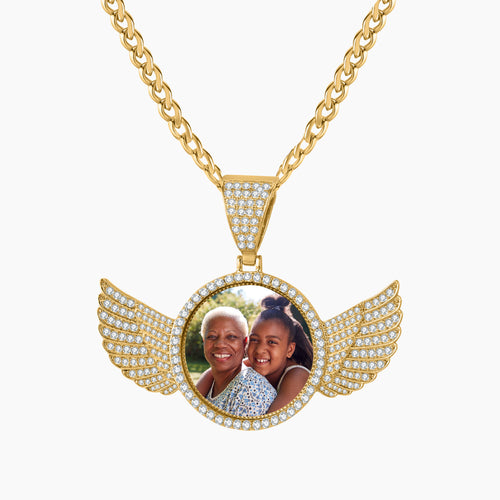 Iced Angel Photo Pendant Chain | Necklaces by DORADO