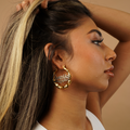 Double Plated Bamboo Name Hoop Earrings | Dorado Fashion