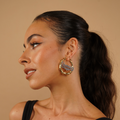 Double Plated Bamboo Name Hoop Earrings | Dorado Fashion