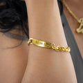 Engraved Bar Cuban Link Bracelet | Dorado Fashion