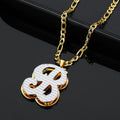 Double Plated Initial Necklace w/ Figaro Chain | Dorado Fashion