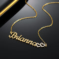 Iced Hearts Name Necklace | Dorado Fashion