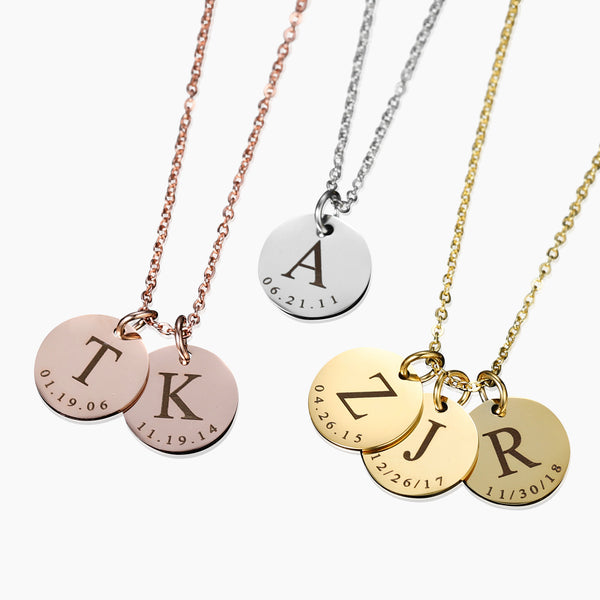 Initial Date Charm Necklace | Dorado Fashion
