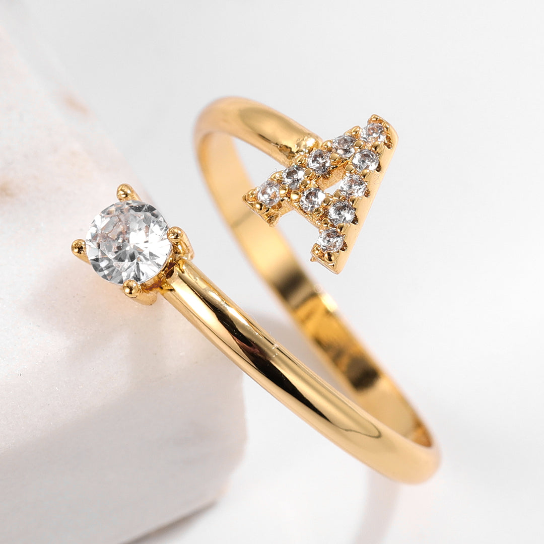 Iced Initial Ring | Dorado Fashion