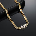 Iced Initials Necklace w/ Cuban Chain | Dorado Fashion