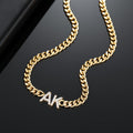 Iced Initials Necklace w/ Cuban Chain | Dorado Fashion