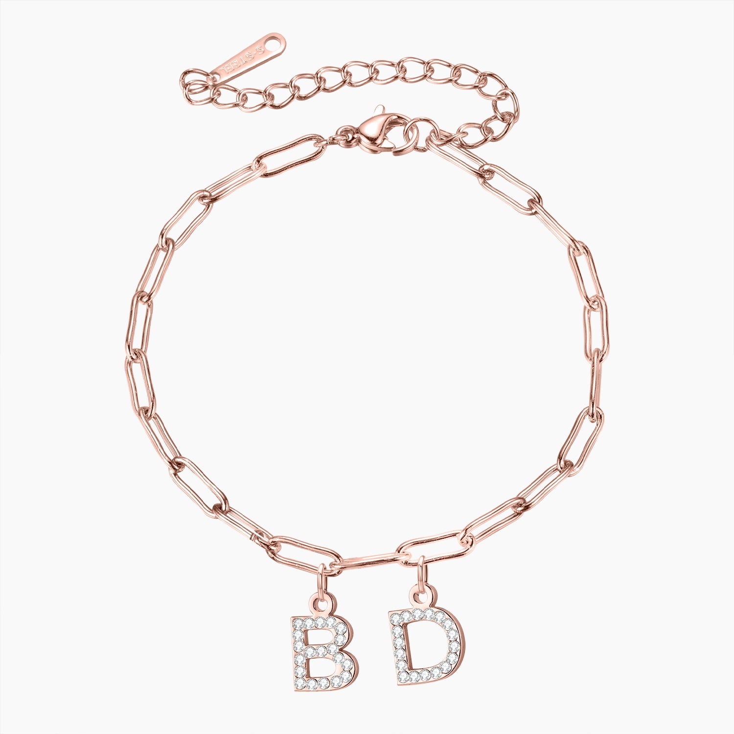 Iced Letters Bracelet w/ Paperclip Chain | Dorado Fashion
