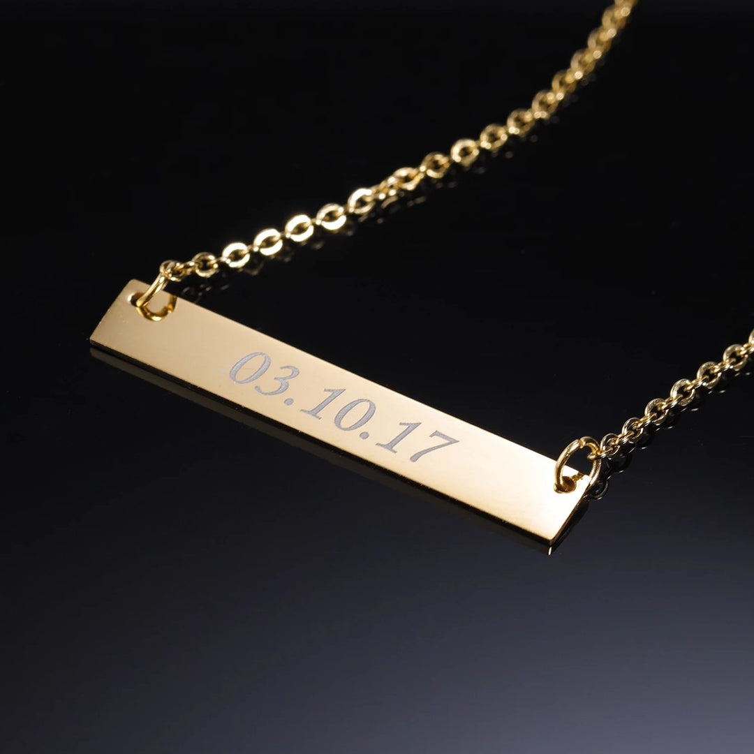Engraved Bar Necklace | Dorado Fashion