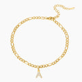 Iced Letter Bracelet w/ Figaro Chain | Dorado Fashion