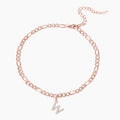 Iced Letter Bracelet w/ Figaro Chain | Dorado Fashion