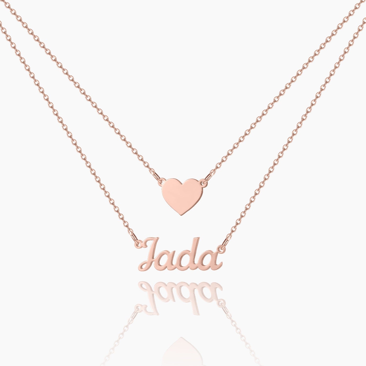 Heart Layer Name Necklace | Dorado Fashion
