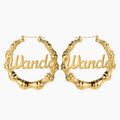 Bamboo Name Hoop Earrings | Dorado Fashion