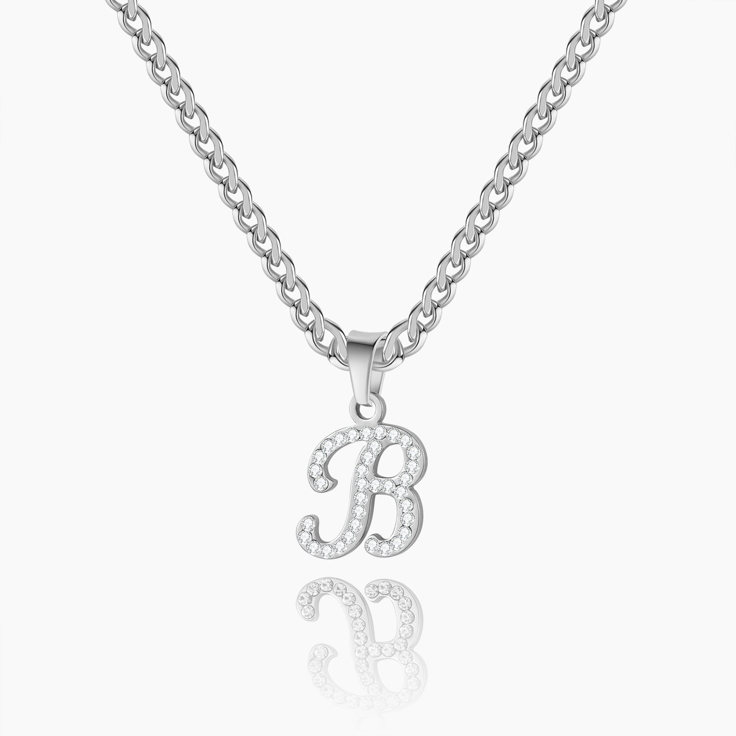 Script Iced Letter Necklace | Dorado Fashion