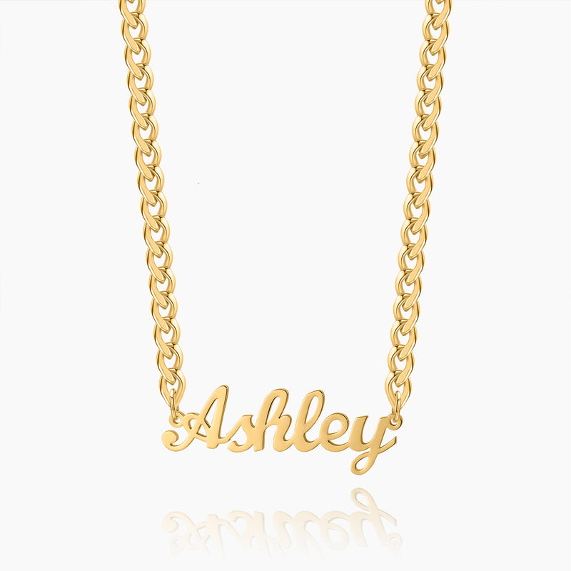 Custom Name Necklace w/ Cuban Chain | Dorado Fashion