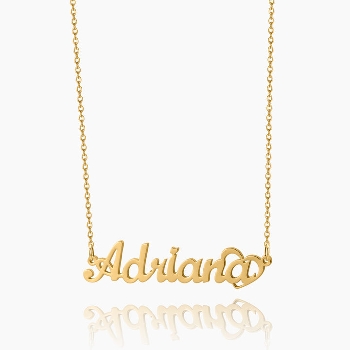 Crescent Heart Name Necklace | Dorado Fashion