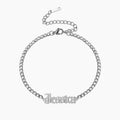 Gothic Name Bracelet w/ Cuban Chain | Dorado Fashion