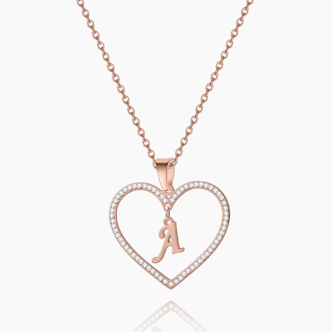 Heart Initial Necklace | Dorado Fashion
