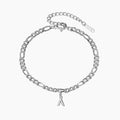 Iced Letter Anklet w/ Figaro Chain | Dorado Fashion