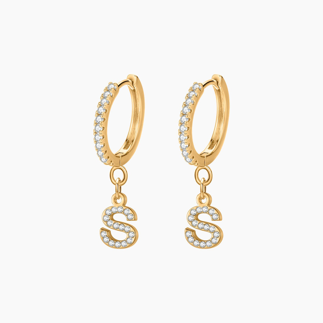 Iced Letter Earrings | Dorado Fashion